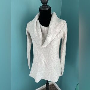Ann Taylor Factory Light Heather Gray Cowl Neck Sweater Small